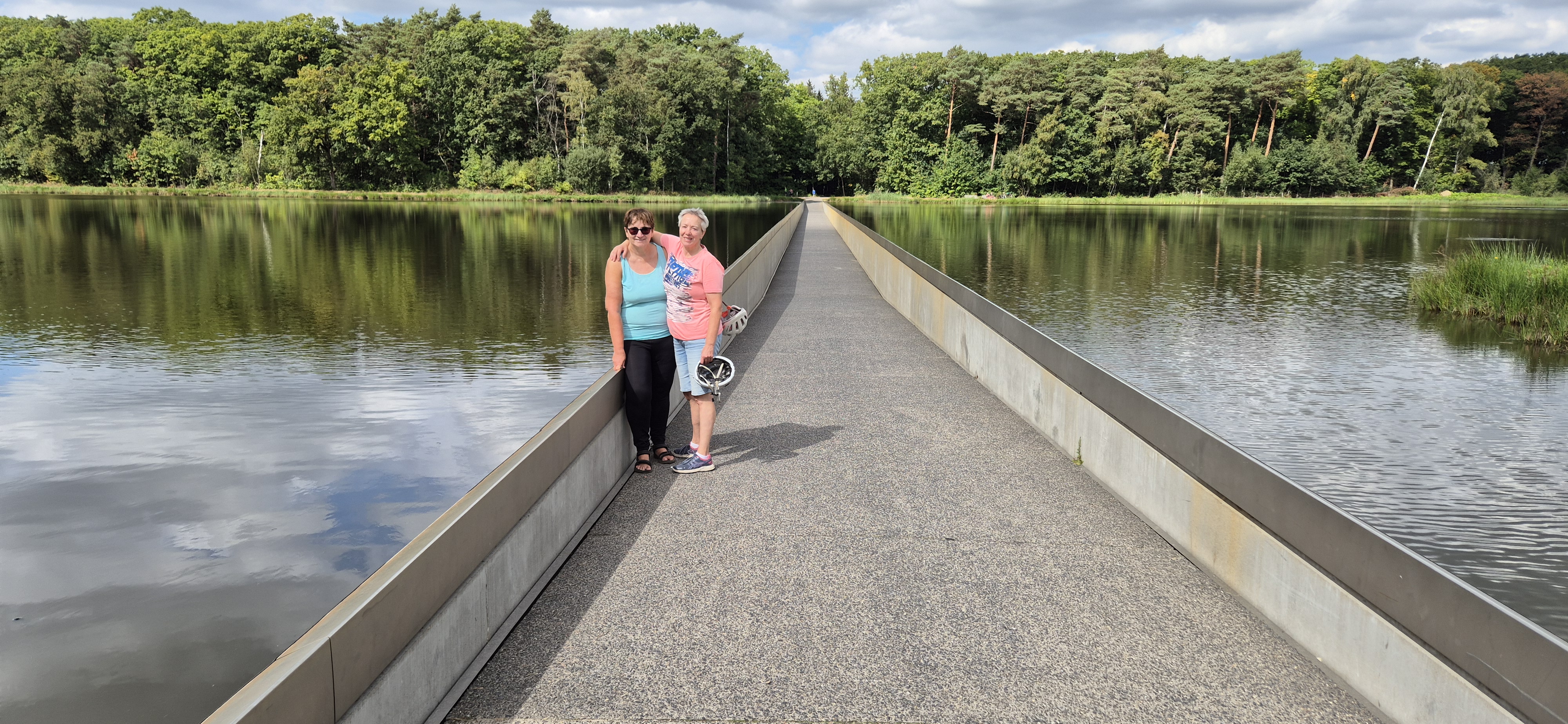 fietsen door het water